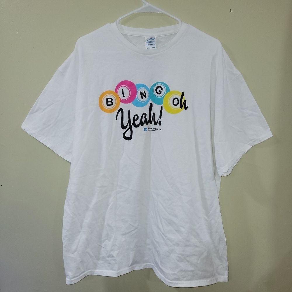 Norwegian Cruise Line Bingo Oh Yeah size 2XL Mens White short sleeve T-Shirt